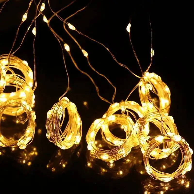 Cortina de natal led luzes da corda guirlanda festival 8 modos usb controle remoto feriado casamento luzes fadas para decoração do quarto