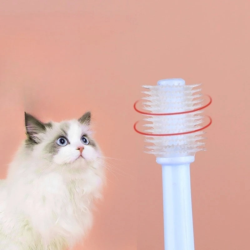 360 °   Escova de Dentes para Animais de Estimação, Escova Macia para Limpeza Bucal de Cães, Escova de Cuidado Dental para Gatos