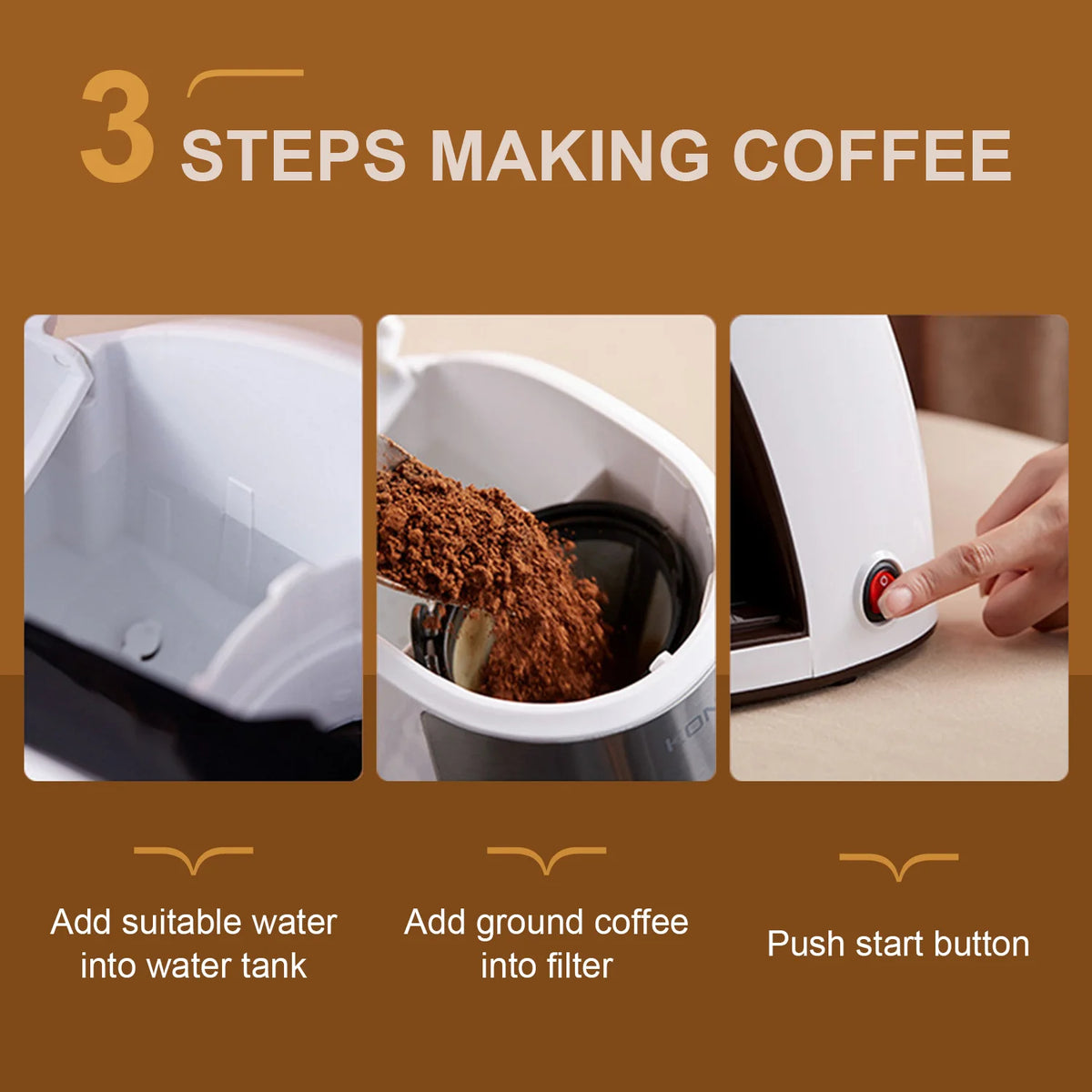 Máquina de Café Elétrica Portátil para Casa e Escritório, Cafeteira de Gotejamento e Preparador de Chá