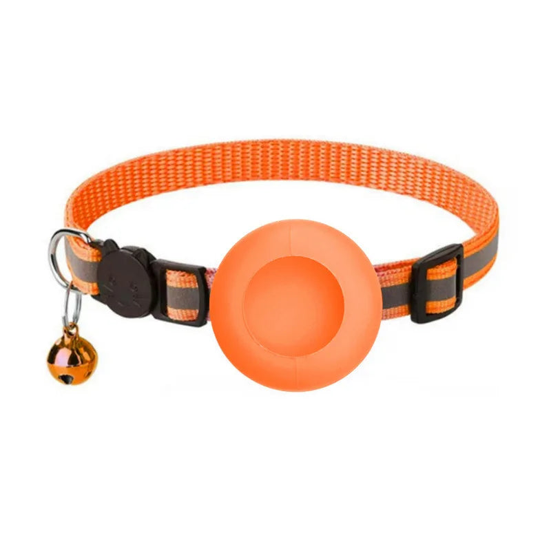 Coleira para Gato Airtag, Fivela de Segurança Refletiva com Sino, Coleira GPS Ajustável Anti-Perda para Gatinhos e Filhotes