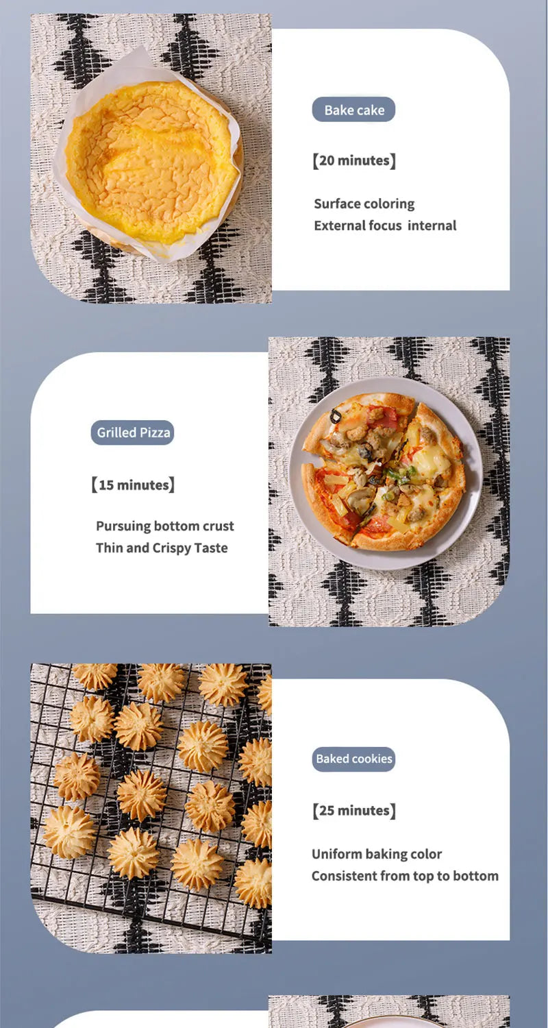 Fritadeiras elétricas de ar de grande capacidade 10L Cozinha doméstica automática sem óleo 360 ° Fritadeira com forno de convecção sem óleo