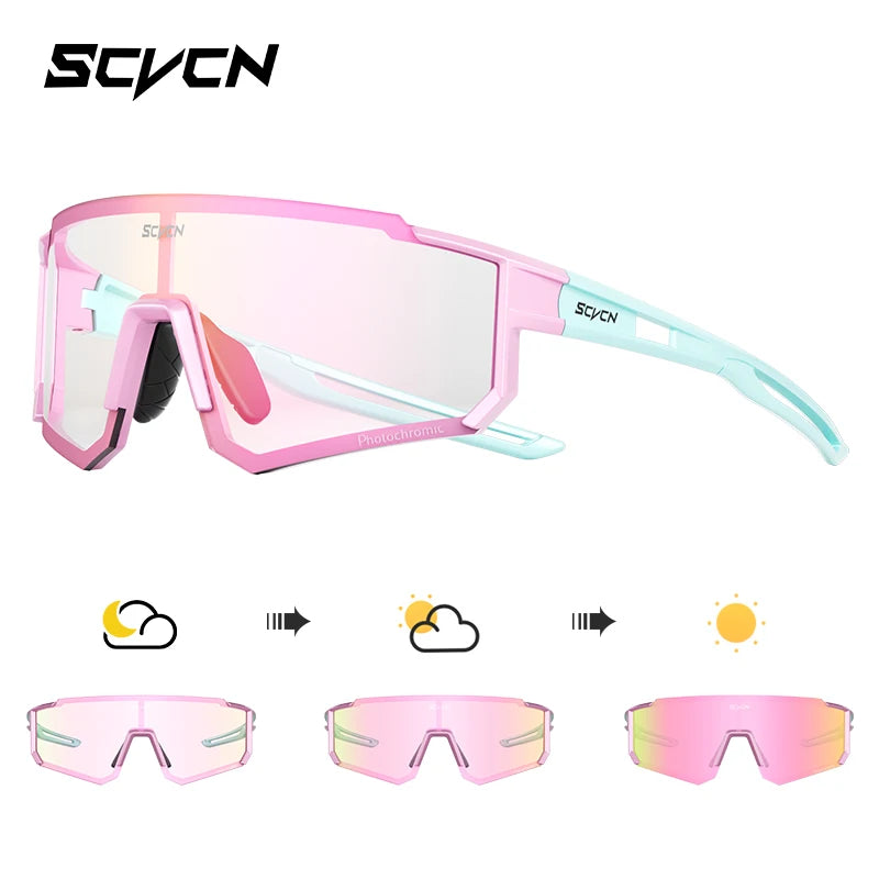SCVCN Outdoor Cycling Sunglasses Men MTB Bike Glasses  Sports Mountain Climbing fishing Women Bicycle Cycling UV400 Goggles