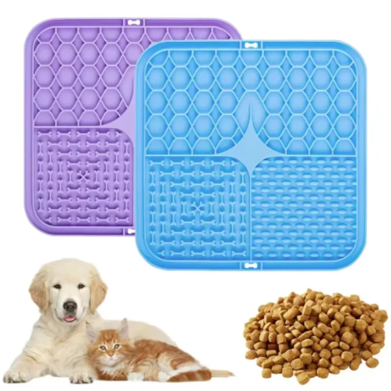Pet lamber esteira de silicone cães pet placa de comida lenta para cão banho distração silicone cão otário treinamento de alimentos alimentador de cão suprimentos