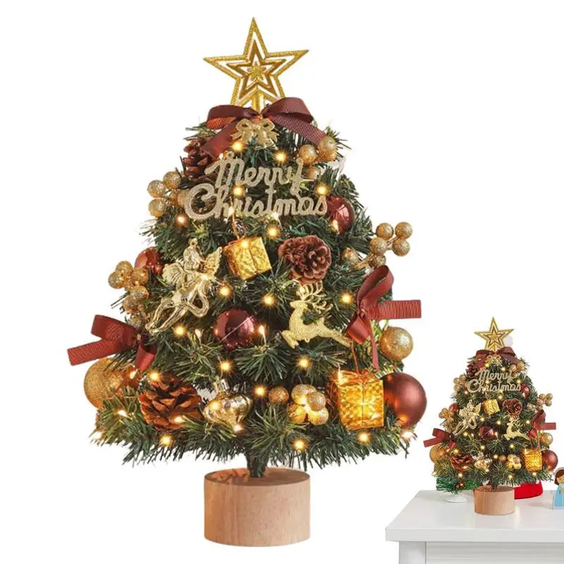 Árvore de natal artificial com luzes árvore realista com estrela árvore luzes da corda e ornamentos 17.7 Polegada árvore verde para
