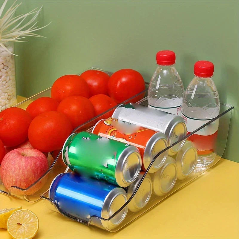 Organizador de geladeira, latas de refrigerante, dispensador de latas, dispensador de rolamento automático, organizador de geladeira, despensa
