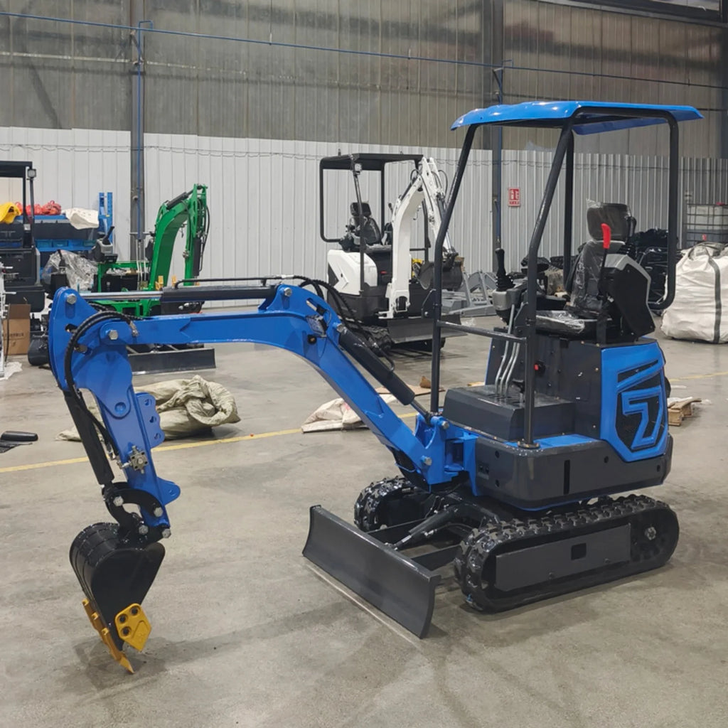 Mini Escavadeira Compacta de 1.2 Toneladas e 1.5 Toneladas, Escavadeira Hidráulica com Esteiras, Certificação CE EPA Euro 5, Motor Kubota, Máquina Agrícola Personalizada