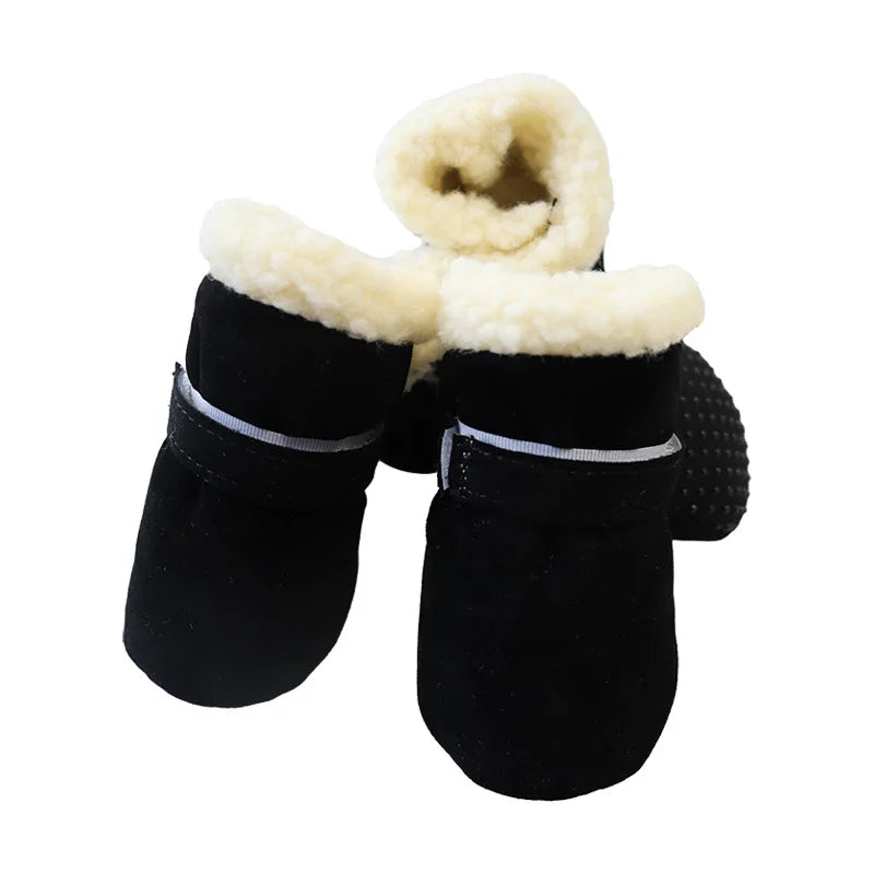 4 pçs inverno à prova dwaterproof água quente sapatos para cães de estimação antiderrapante botas de neve para raças pequenas cães filhote de cachorro gato chihuahua pet pata cuidados pug