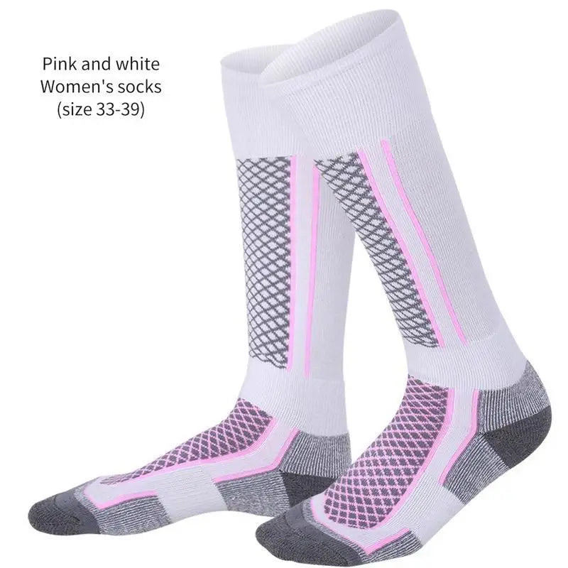 1 Pair Winter Warm Thickened Ski Stockings Hiking Socks for Women, Men, and Children Anti-Cold Skiing Outdoor High Sports Socks