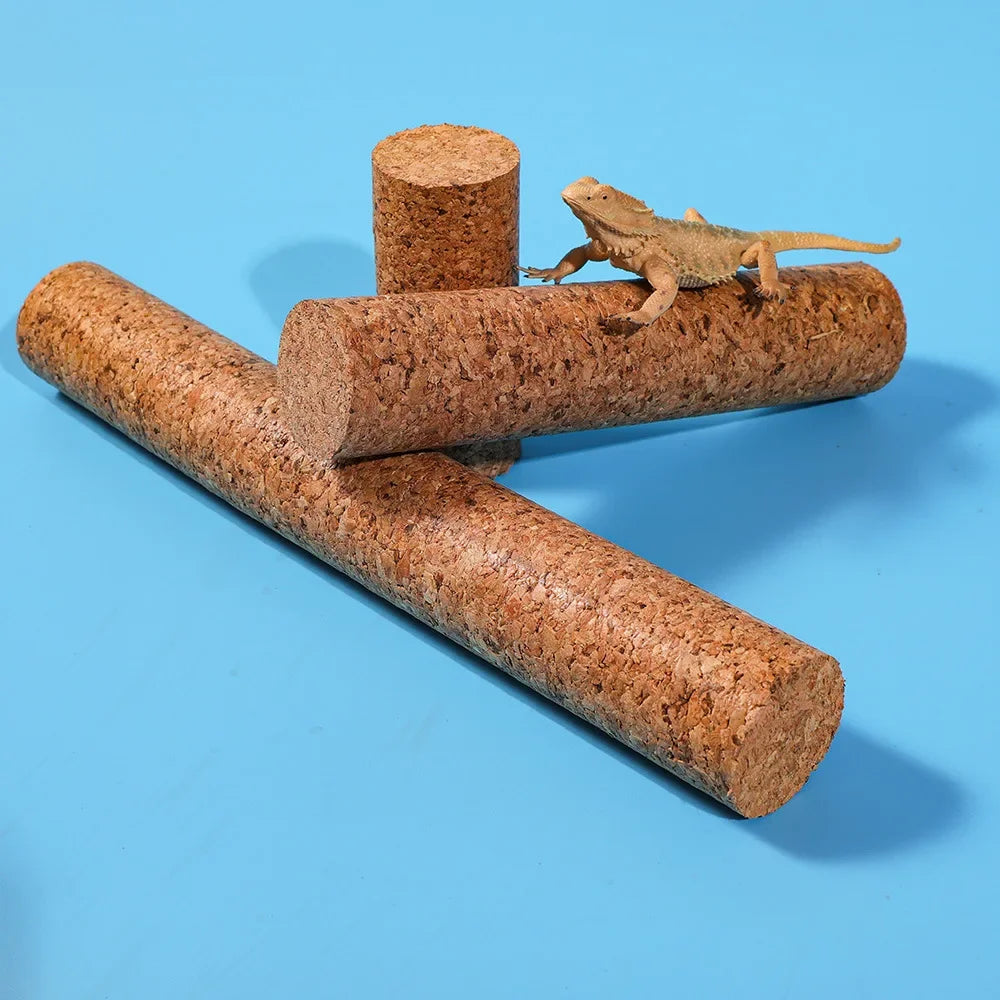 Pau de Escalada para Lagartos de Cortiça, Bastão de Escalada para Animais de Estimação, Bastão de Escalada Esportivo para Animais de Estimação