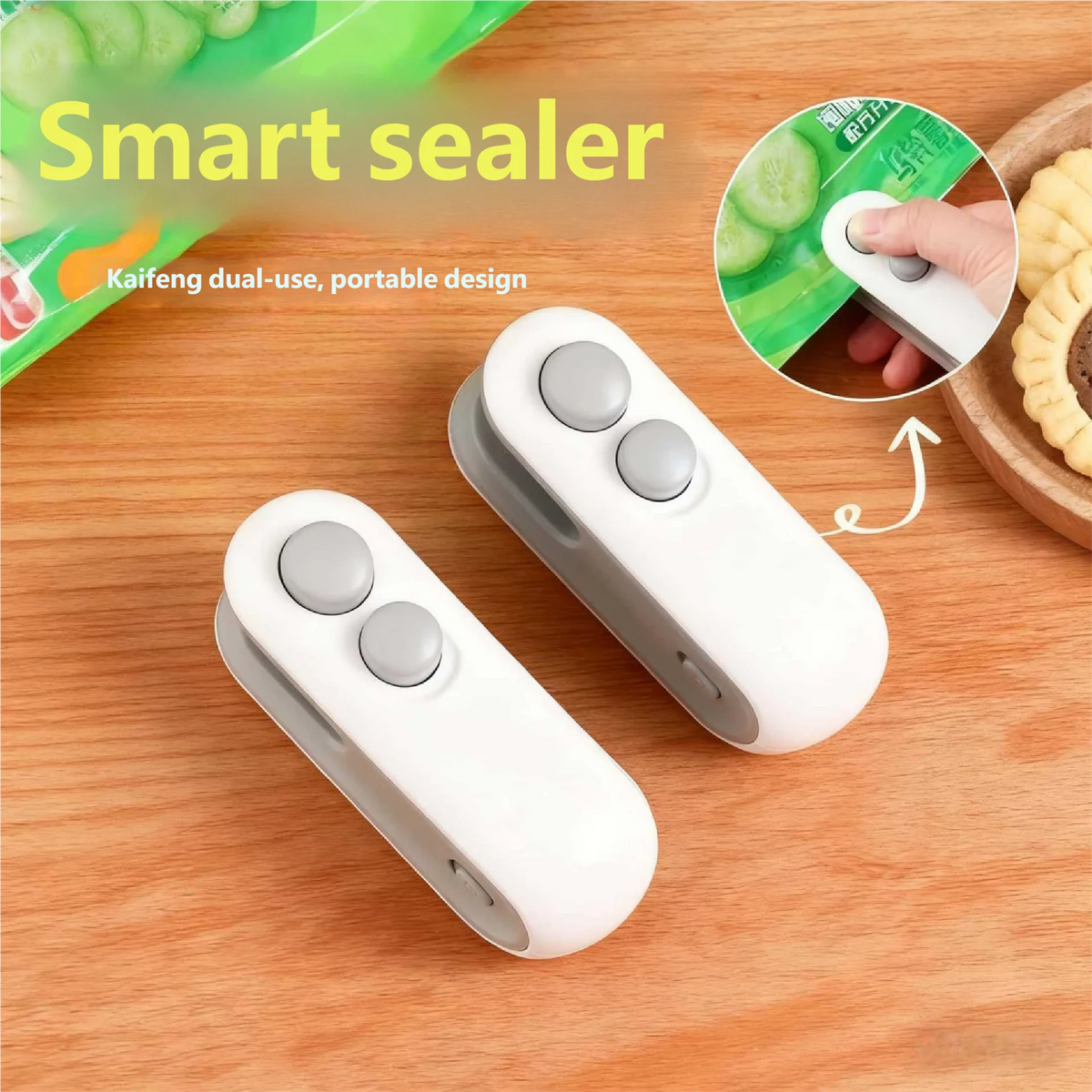Mini Seladora Térmica Portátil USB Recarregável para Sacos de Armazenamento e Embalagens Plásticas de Alimentos