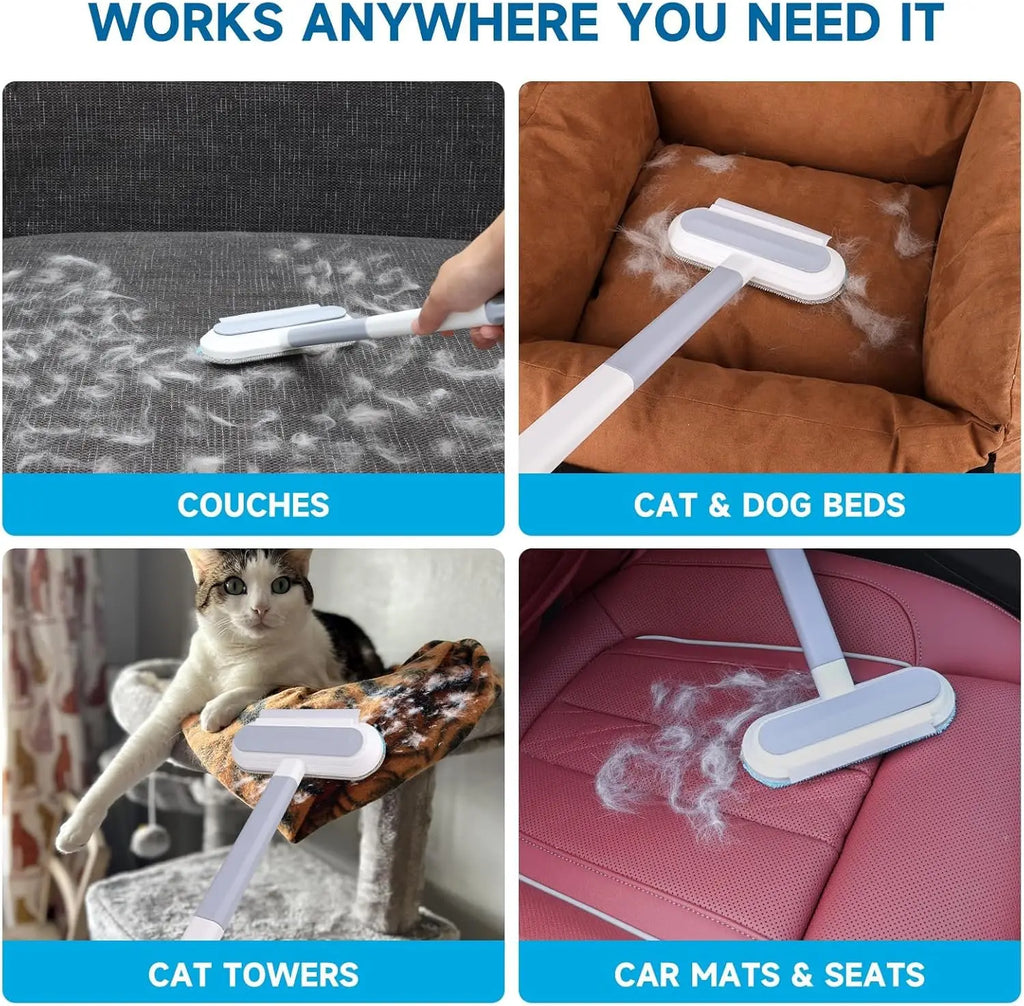 Removedor de Pelos de Animais, Ferramenta Reutilizável Quatro em Um para Remoção de Pelos de Cães e Gatos - Adequado para Sofás, Carpetes e Assentos de Carro