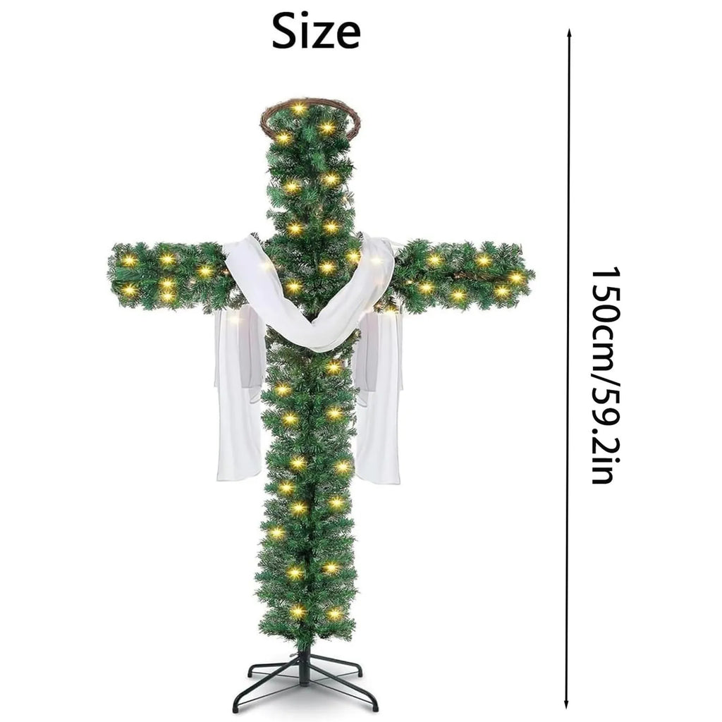 Decoração de interiores de Natal, árvore de Natal, cruz, árvore de Páscoa