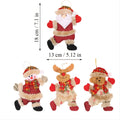 Enfeites para árvore de Natal, 4 peças de enfeites de pelúcia para pendurar na árvore de Natal, decorações com tema de Papai Noel, boneco de neve, alce e urso.