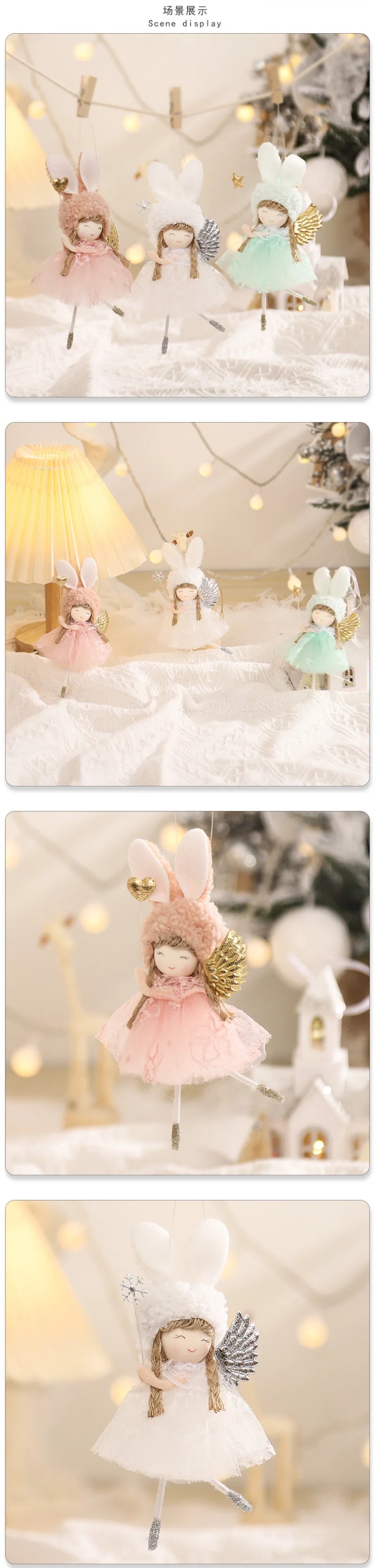 Ano novo 2024 natal anjo bonecas árvore de natal pingente ornamentos navidad 2022 decoração de natal para casa presentes natal noel deco