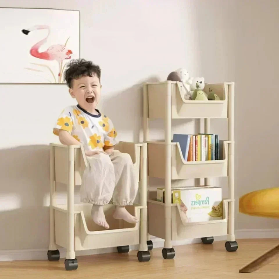 Carrinho Organizador Móvel com Rodas para Casa e Cozinha, Estante de Armazenamento Multicamadas para Lanches, Quarto e Sala de Estar, 2-5 Peças