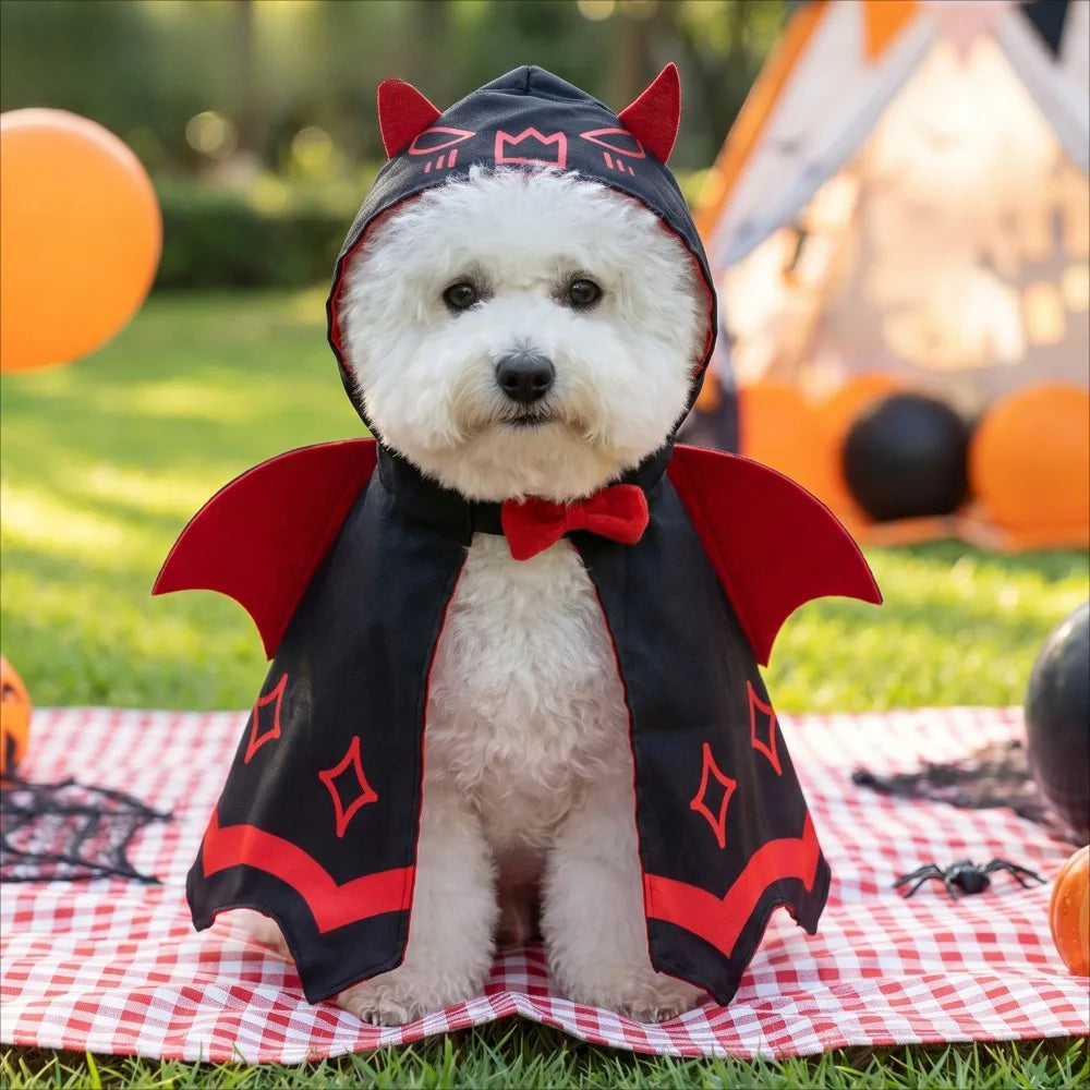 Capa de Asas de Morcego para Animais de Estimação no Halloween, Fantasia de Cosplay Fofa para Vestir Gatos e Cães Pequenos, Roupas para Festas e Eventos.