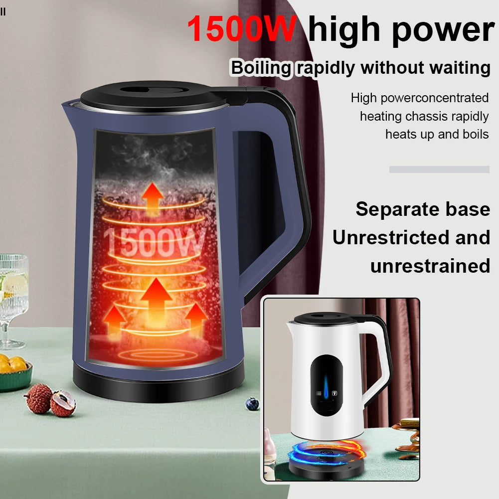 2.2l 1500w caldeira de água aço inoxidável fervente rápida chaleira elétrica quente multifuncional ferver pote água para fazer chá café em casa