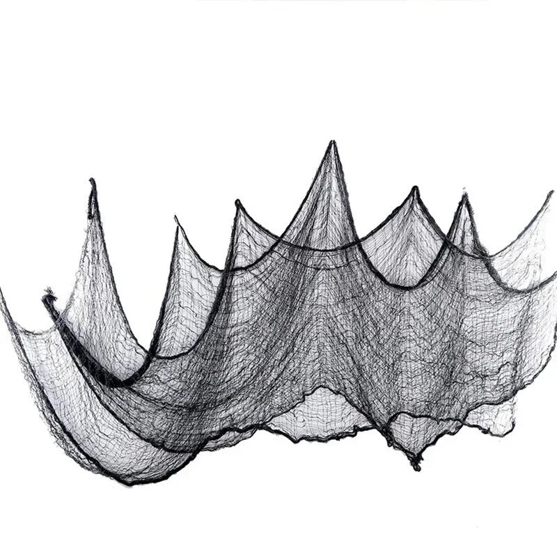76x183cm decorações de halloween preto assustador gaze pano janela mesa porta net assustador fantasia vestido festa casa assombrada decoração da parede