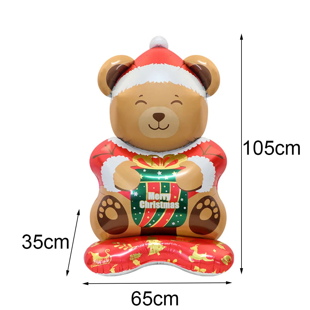 Balão Metalizado de Natal: Boneco de Neve, Rena, Árvore de Natal, Caixa de Presente, Bengala Doce, Luminária de Rua - Decoração de Festa de Inverno e Natal