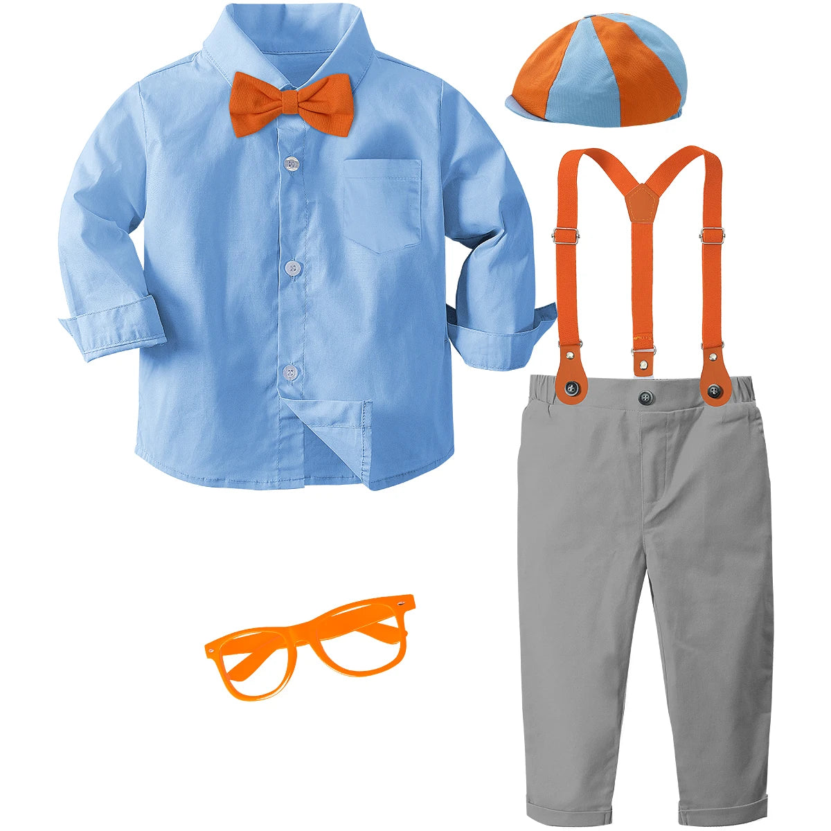 Criança menino roupas do bebê halloween ternos de aniversário crianças roupas suspender vestido cavalheiro fotografia infantil festa presente conjunto