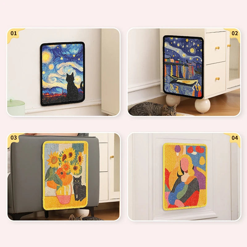 【xxx】Arranhador de Parede Durável para Gatos com Bordas Costuradas e Tecido Macio para Brincadeiras Internas – Design que Economiza Espaço para Gatos