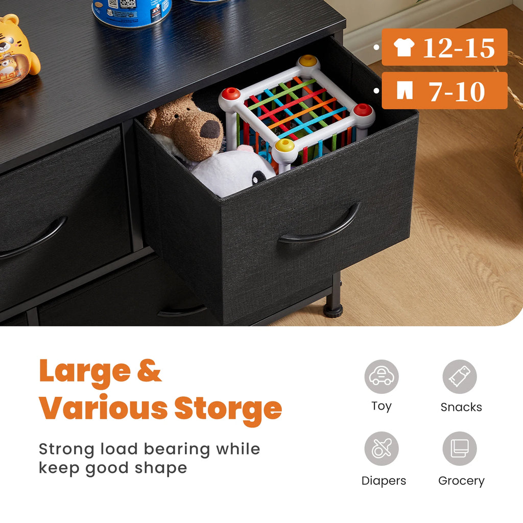 JHK Armário de sapatos com 5 gavetas de tecido, armazenamento de brinquedos, suporte de TV, sapateira multicamadas, economiza espaço, armário de móveis para casa