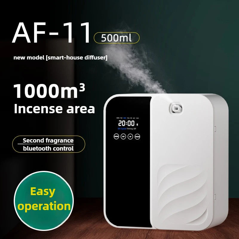 Difusor de aroma inteligente de 500ml - Bluetooth, spray automático, cobertura de 1000m3 e eliminação de odores para casa/comercial (hotel/bar/spa)