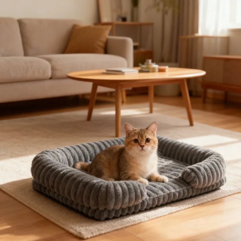 Cama para Cães de Inverno, Cama Quente para Filhotes, Sofá para Animais de Estimação, Tapete para Gatos Pequenos, Suprimentos para Pets, Cestas Grandes, Camas para Cães de Porte Médio, Casinha Grande para Cães