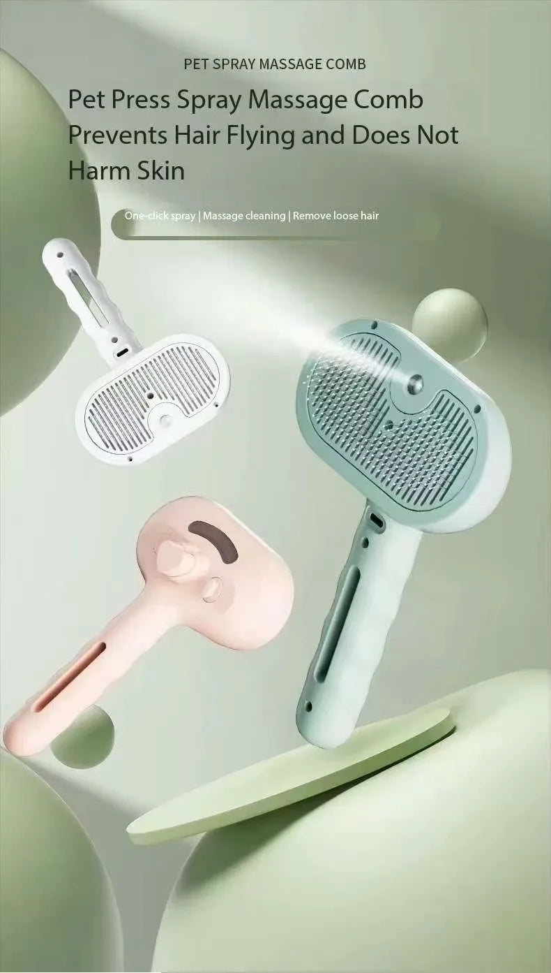 Pet Spray Hair Comb Pet Hair Remover Cleaning Brush Cats Grooming Dog Accessories Tools Dematting Water Mist Humidifier Comb