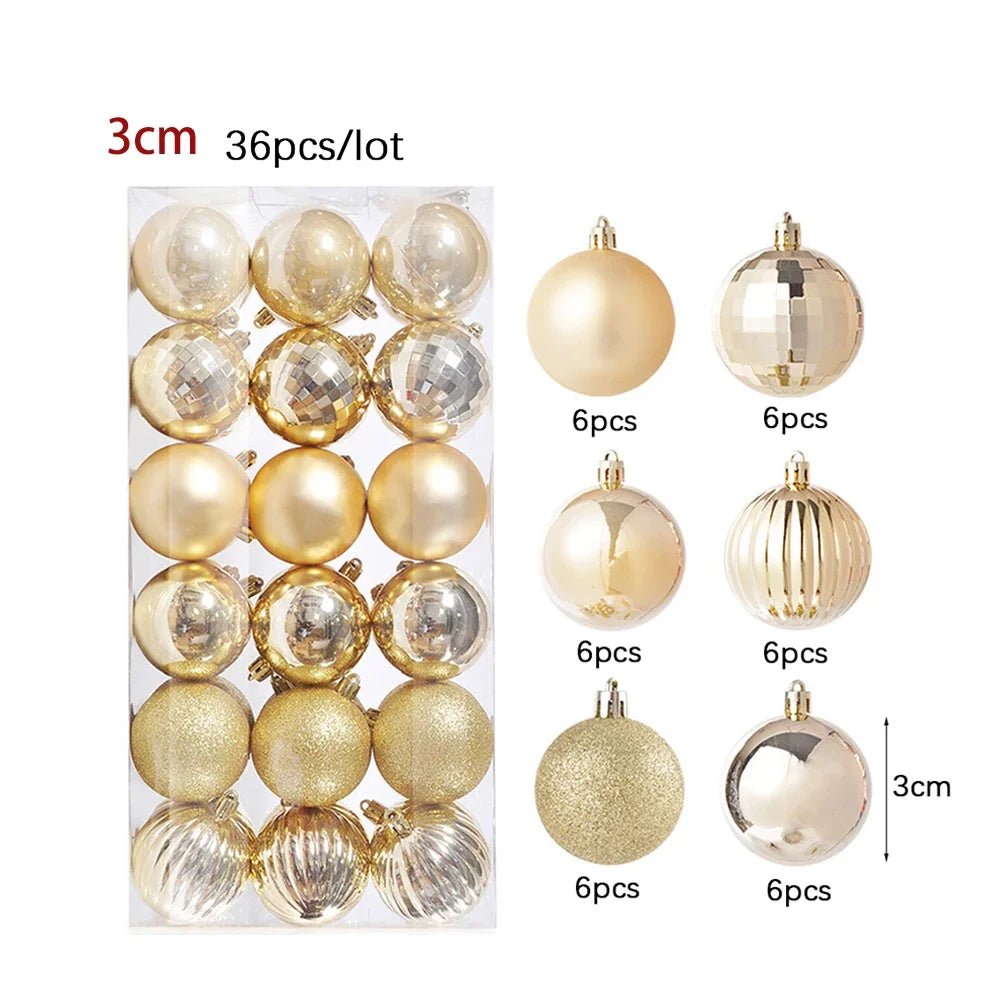 Enfeites de Natal para Árvore, Bolas de Natal, Pingentes para Pendurar, Decoração para Festas em Casa, Presente de Ano Novo, Decoração de Natal 2027, 12, 24, 36 peças