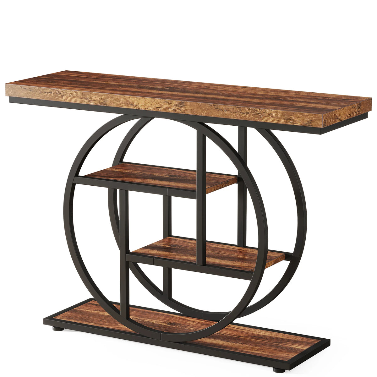 Industrial Entryway Console Mesa para Sala de Estar, Foyer Corredor Mesa para Entrada, 4-Tier Mesa, 41,3"