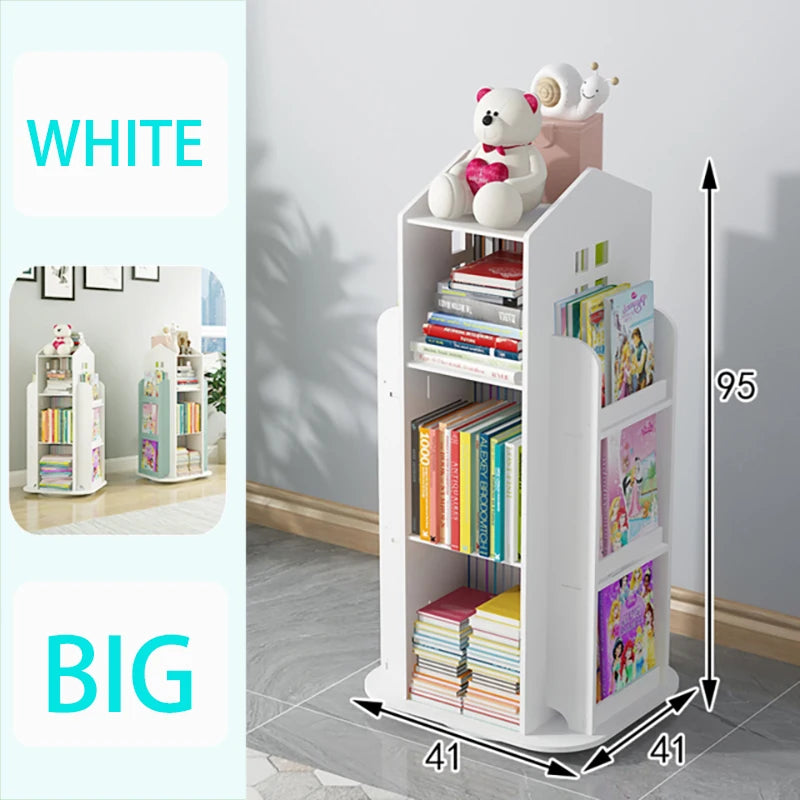 【Breeins】Madre de casa infantil, estante rotativa, livros, brinquedos, organizador de armazenamento, prateleira, armário, decoração de casa