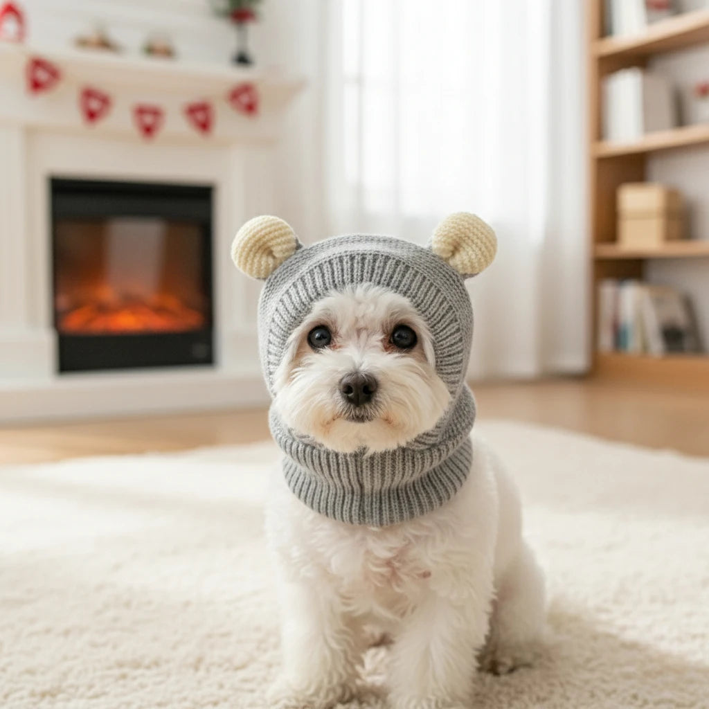 Chapéu de inverno aconchegante para animais de estimação, proteção para os ouvidos, chapéu quente para cães médios e grandes, ideal para caminhadas ao ar livre, clima frio, fantasia de férias