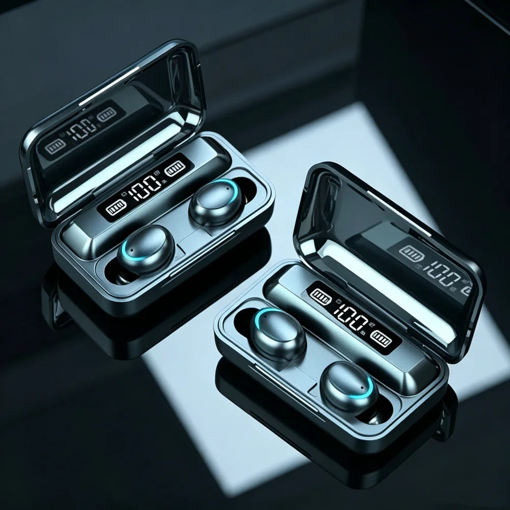TWS Wireless Earphones Bluetooth Noise-Canceling Earbuds Stereo Headphones LED Display Sports Headset With Mic