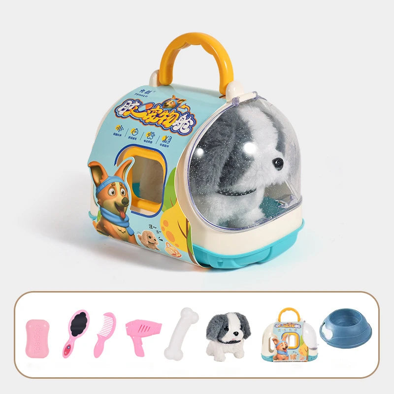 Novo brinquedo eletrônico para cães de estimação, brinquedo interativo para caminhada, boneca de pelúcia, brinquedo vibratório, movimento automático, filhote de cachorro elétrico, presente para bebês e crianças