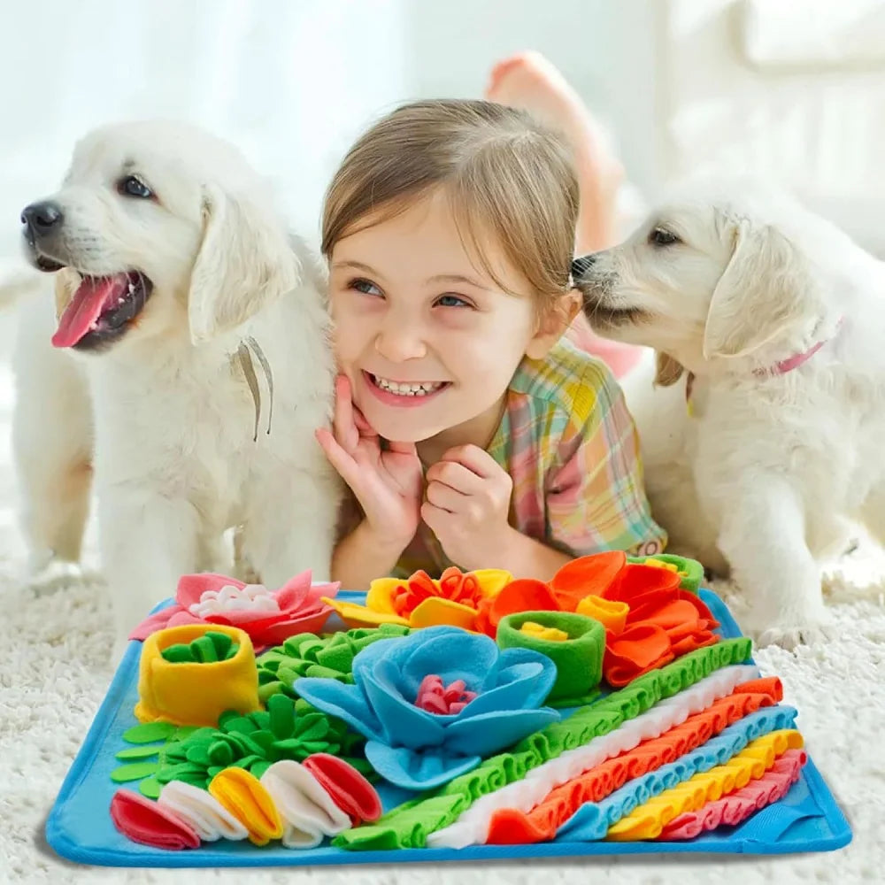 Tapete de Alimentação Lenta para Pets, Tapete de Treinamento Olfativo, Brinquedo Interativo com Design Floral Fofo, Suprimentos Divertidos para Alimentação de Pets