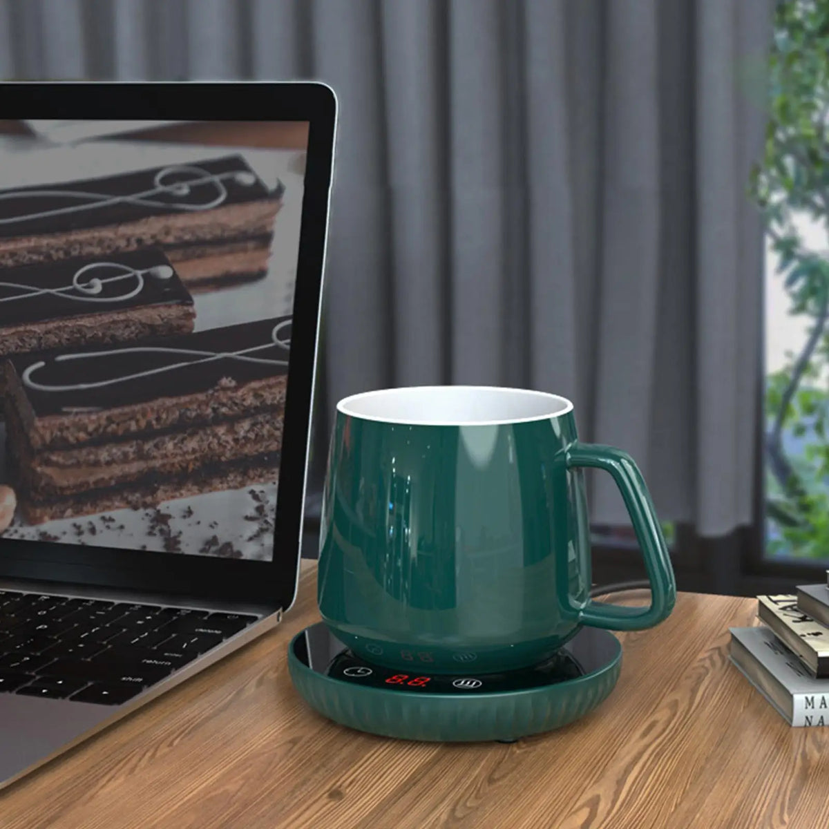 Caneca copo mais quente café leite chá copo de água aquecimento elétrico touch pad temperatura ajustável chá quente aquecedor mais quente plugue da ue