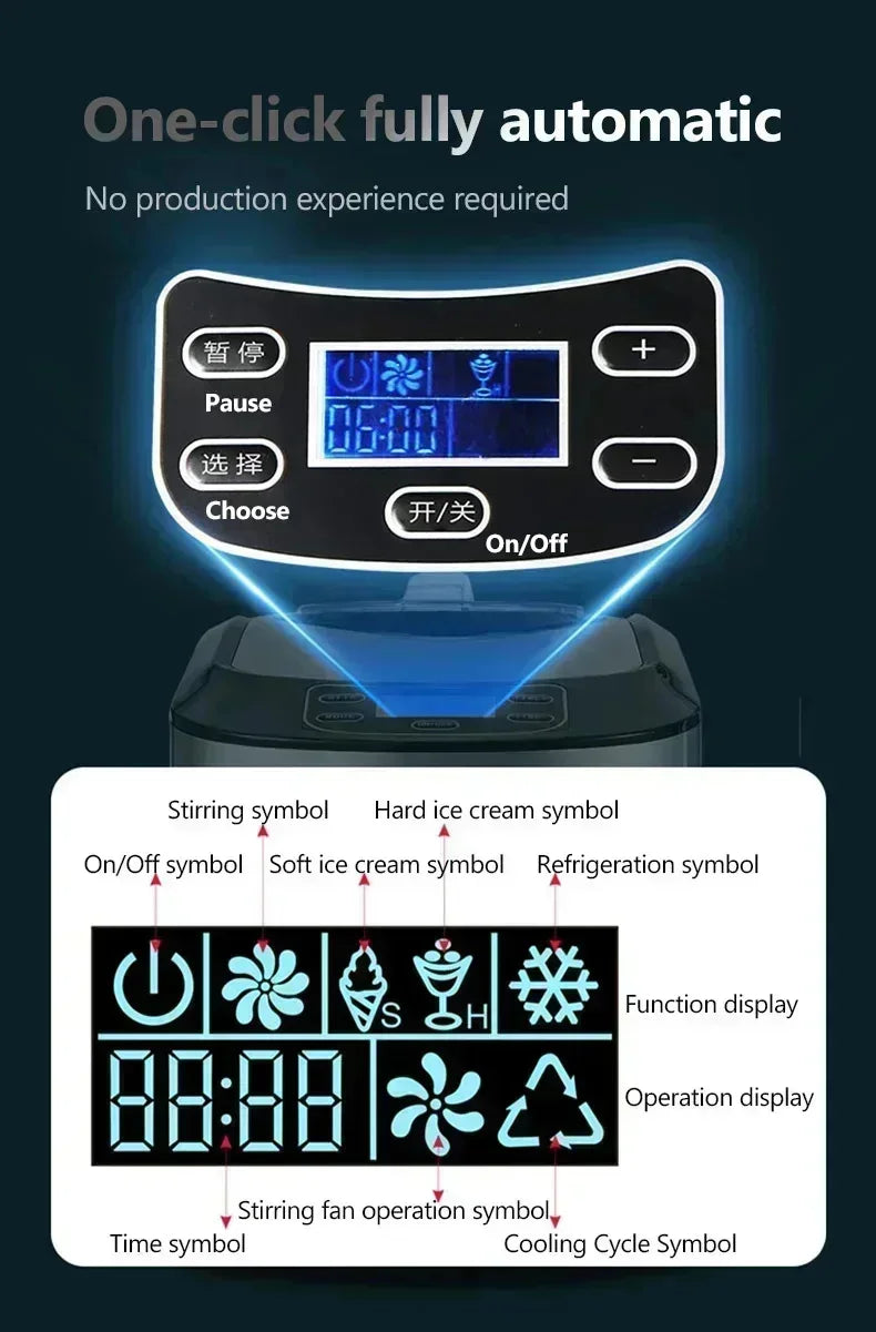 220v 140w inteligente automático comercial máquina de sorvete macio duro termostato ajustável manter frio máquina de gelato doméstico
