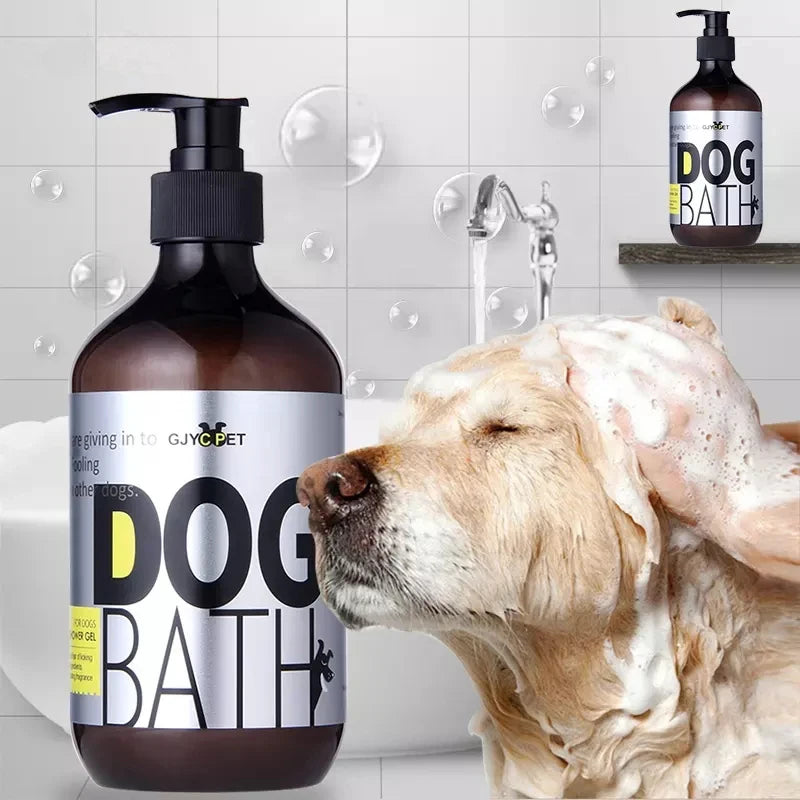 Shampoo para animais de estimação, para cães, pele seca, alívio de coceira, anti-pulgas, banho, chuveiro para animais de estimação, anti-rasque, gatos, cuidados com o cabelo, limpeza, gel de banho, sabonete