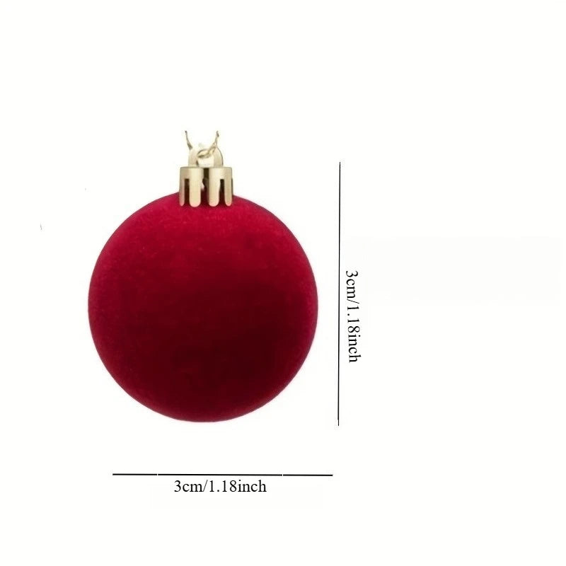 Conjunto de 34/16 Bolas de Natal em Veludo Borgonha, Decorações Perfeitas para Árvore de Natal - Enfeites de Bolas de Natal para Halloween, Ação de Graças, Aniversários e Casamentos, Decorações Duráveis de Plástico