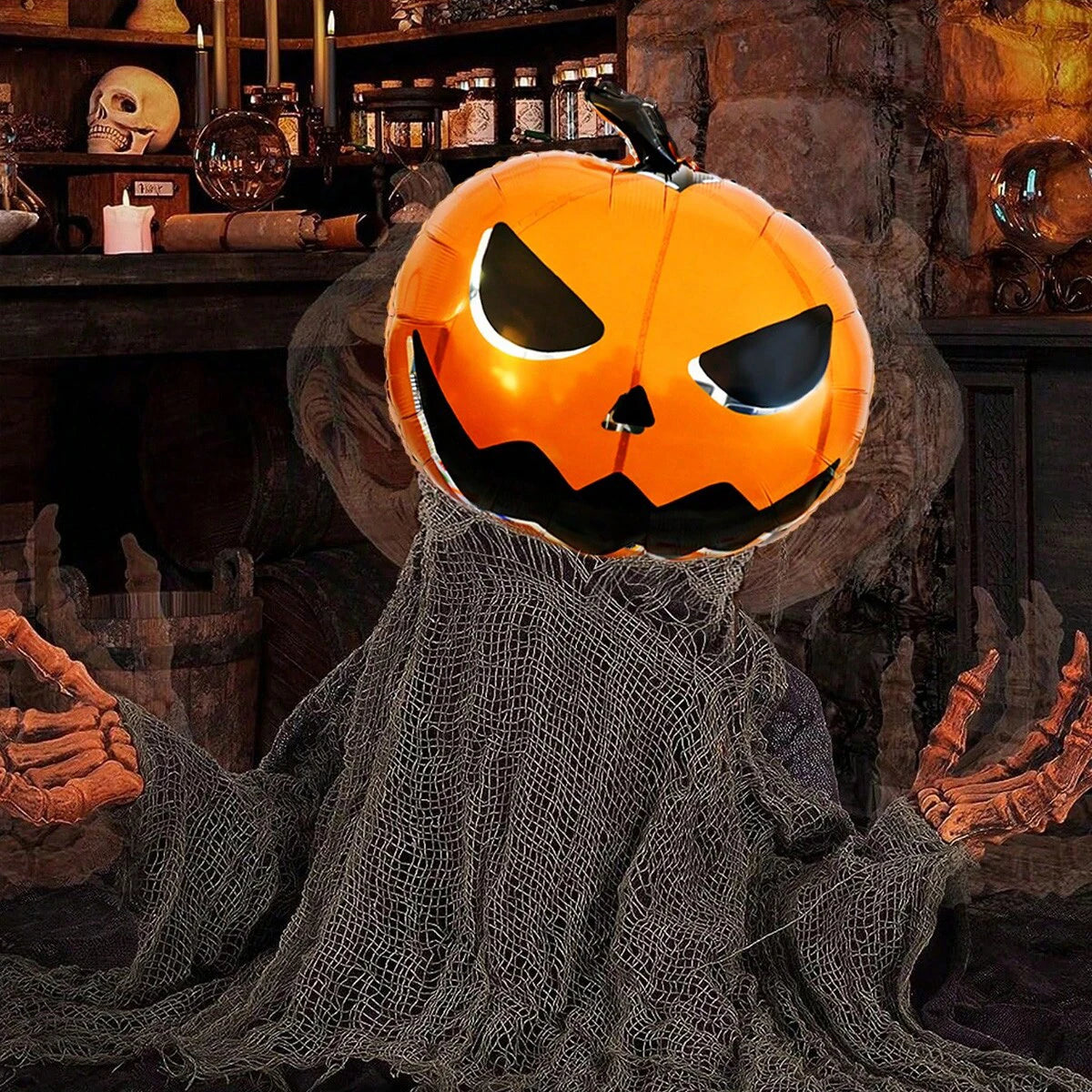 Balão de Halloween em Forma de Abóbora Gigante Jack O Lantern, Decoração de Festa para Crianças e Adultos, Casa Assombrada, Trick Or Treat, Eventos de Outono