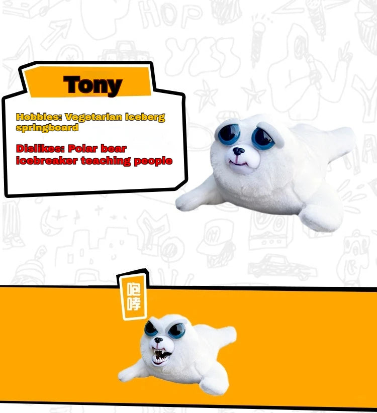Boneco de Animal de Tamanho Médio Feisty Pets, Panda com Rosto Intercambiável, Brinquedo Interativo para Crianças