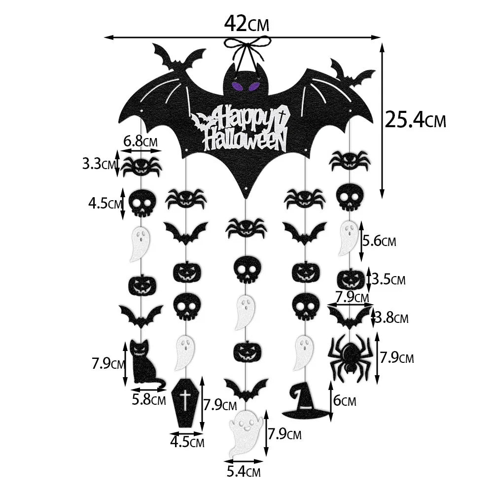 Halloween pendurado sinal festa decoração assustador bat porta cabide ornamentos fantasma festival casa decoração