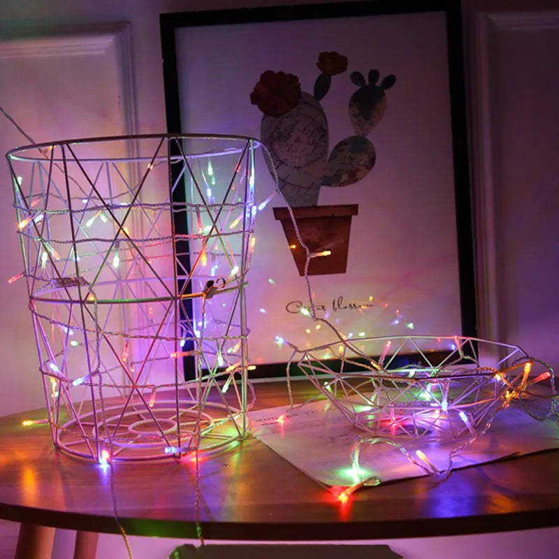 Luzes de corda LED ao ar livre para decoração de férias, luzes de Natal, guirlanda de casamento, 220V, UE, 20m, 10m