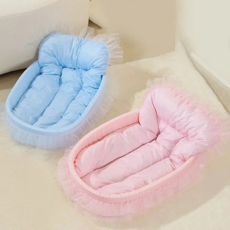 Cama para Gatos Cor Macaron, Casinha para Cães Pequenos, Removível, Lavável, Universal para Quatro Estações, Macia e Quente