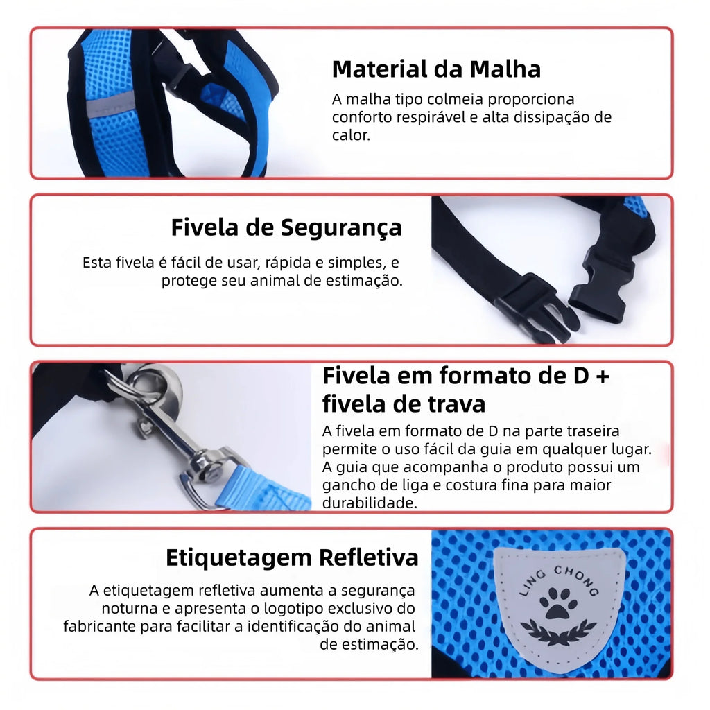 120 cm Traction Rope + Vest Type Leashes For Pet Small And Medium Tract Leashes Kit