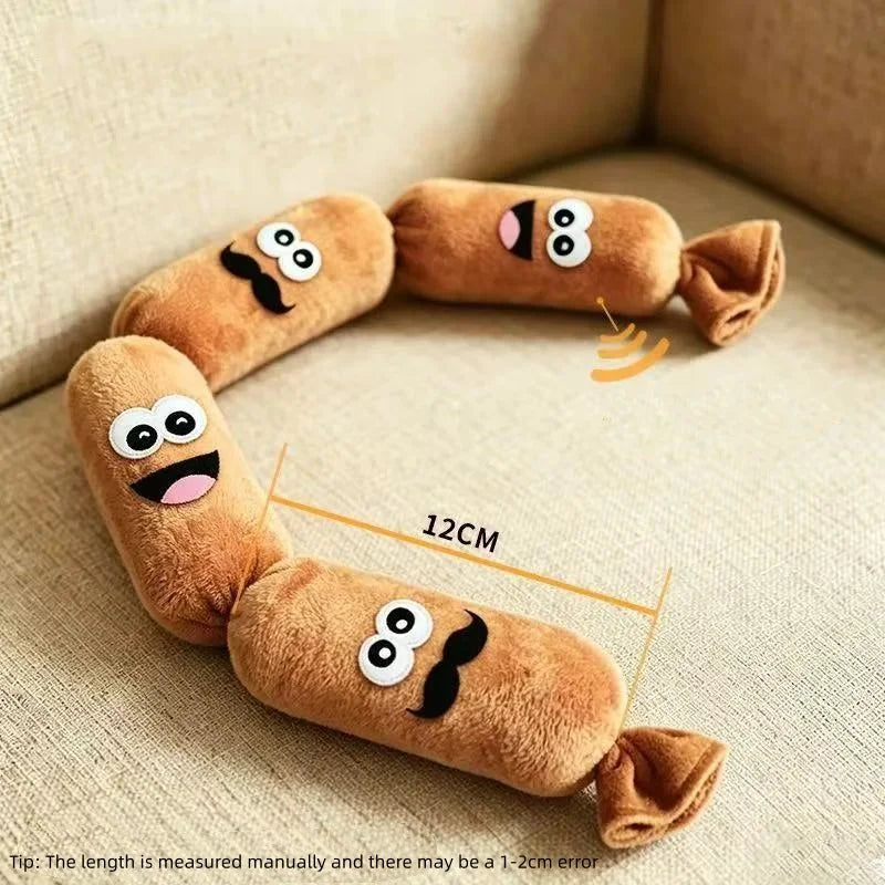 Brinquedo de Pelúcia para Cães em Formato de Salsicha com Som BB, Resistente a Mordidas e Desgaste, para Mastigar e Aliviar o Estresse, Ideal para Brincadeiras Autônomas