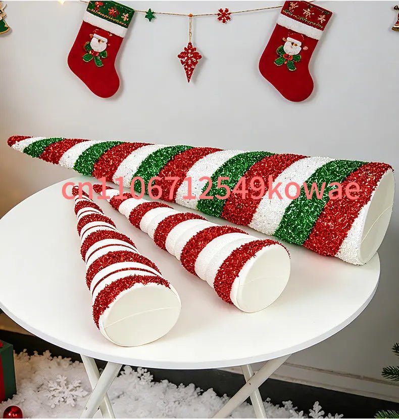 Decorações de Natal: Torre de Árvore Cônica, Decoração de Mesa em Plástico em Forma de V, Decoração de Vitrine para Cafeteria - Kasa & Pet