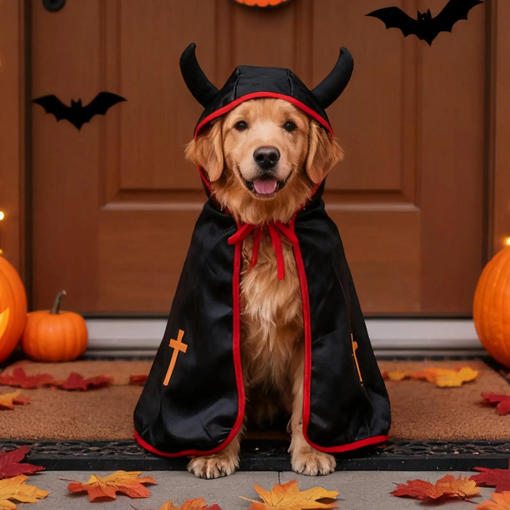 Halloween gato cão trajes engraçado filhote de cachorro manto cão trajes para festa de halloween filhote de cachorro foto adereços grande raça foto adereços