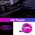 Carro Interior LED Strip Light, Neon EL Fiação, Lâmpada Decorativa para Auto, Luz Ambiente Flexível, Diodo de Festa Atmosfera, USB, 5m